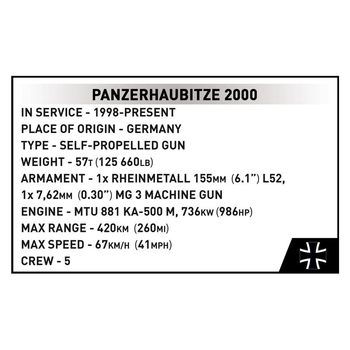 Конструктор Cobi САУ PzH 2000, 1006 деталей (COBI-2628) - Pampik - 11