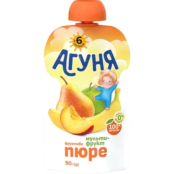 Пюре фруктовое Агуня Мультифрукт, 90 г - Pampik