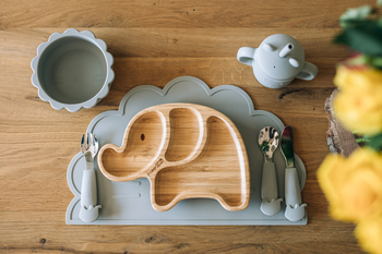 Силиконовый коврик для кормления FreeOn Lion, серый (46378) - Pampik - 4