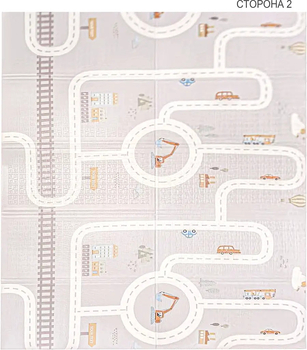 Дитячий складний килимок Poppet Клітинки-цікавості та Крутий маршрут двосторонній, 200х180x1 см (PP036-200) - Pampik - 2