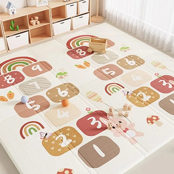 Дитячий складний килимок Poppet Звірята-близнята та Класики двосторонній, 150х180x1 см (PP034-150) - Pampik - 9