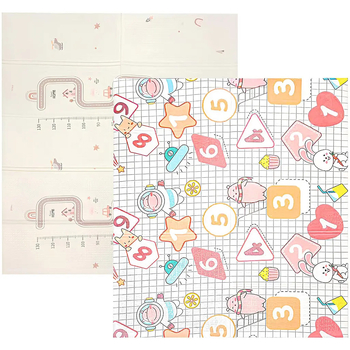 Дитячий складний килимок Poppet Весела вулиця та Диво-цифри двосторонній, 150х180x1 см (PP035-150) - Pampik