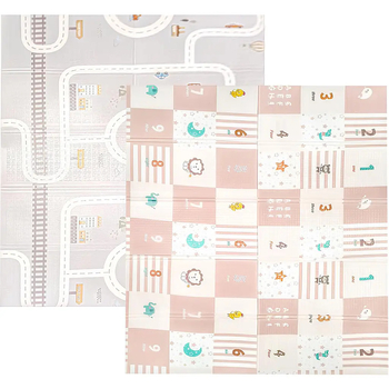 Дитячий складний килимок Poppet Клітинки-цікавості та Крутий маршрут двосторонній, 200х180x1 см (PP036-200) - Pampik