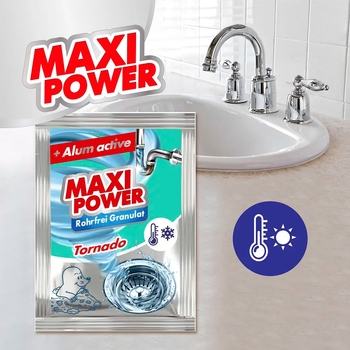 Средство Maxi Power гранулированное для чистки канализационных стоков с холодной водой, 80 г - Pampik - 3