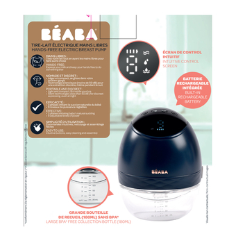 Молоковідсмоктувач електричний Beaba Hands-Free, синій (911735) - Pampik - 3