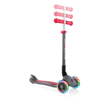 Самокат Globber Primo Foldable Lights, сіро-червоний (432-120-2) - Pampik - 4