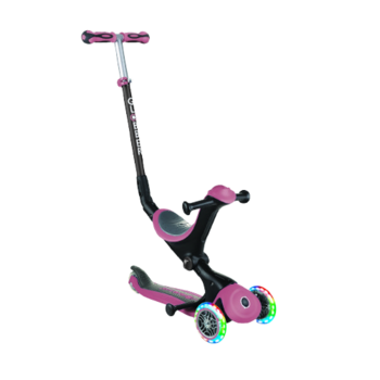 Самокат Globber Go Up Deluxe Lights 5 в 1, пастельно-рожевий (648-210) - Pampik