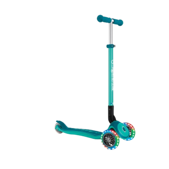 Самокат Globber Primo Foldable Plus Lights, зелений (439-107) - Pampik