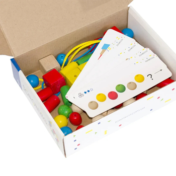 Дерев'яна шнурівка Igroteco Геометрика, 30 елементов (900019) - Pampik - 2