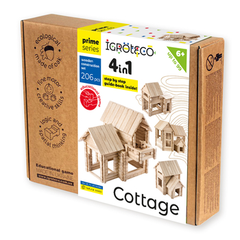 Дерев'яний конструктор Igroteco Котедж 4 в 1, 206 деталей (900323) - Pampik
