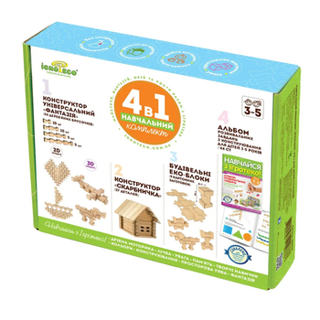 Дерев'яний конструктор Igroteco Навчальний комплект 4 в 1 (900378) - Pampik