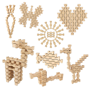 Дерев'яний конструктор Igroteco Фантазія, 60 деталей (900057) - Pampik - 5