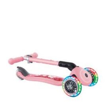 Самокат Globber Junior Foldable Lights, до 50 кг, 2+ лет, пастельно-розовый с цветами (433-210) - Pampik - 12