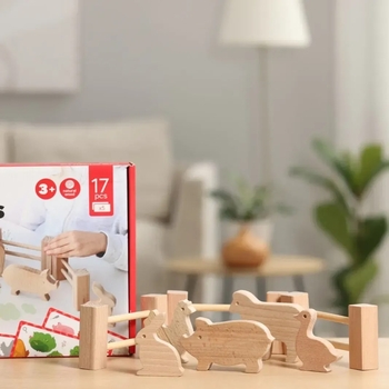 Набір дерев'яних фігур Igroteco Тварини на фермі (900521) - Pampik - 2