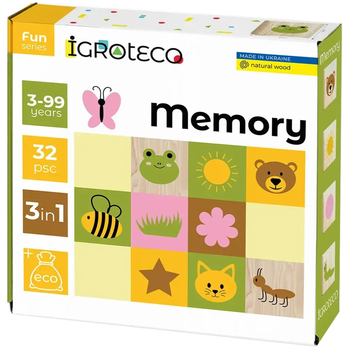 Дерев'яна настільна гра Igroteco Меморі, 32 ел. (900644) - Pampik