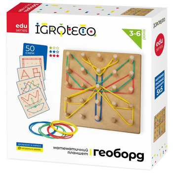 Гра Igroteco Математичний планшет Геоборд, 15х15 см (900415) - Pampik
