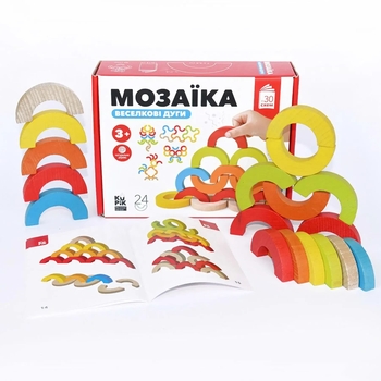 Деревянная игрушка-балансир Igroteco Мозаика Радужные дуги, 24 эл. (900507) - Pampik - 2