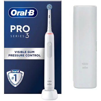 Электрическая зубная щетка Oral-B Pro 3 3500 Sensitive Clean + футляр - Pampik