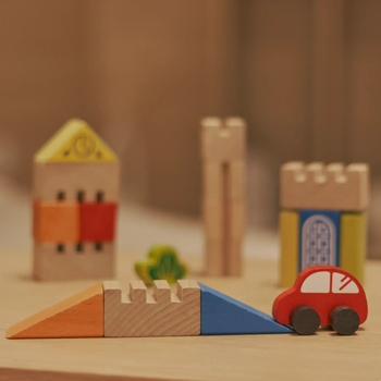 Конструктор дерев'яний Igroteco Будівельні блоки Місто, 18 ел. (900538) - Pampik - 2