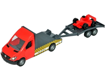 Автомобиль Tigres Mercedes-Benz Sprinter Эвакуатор с лафетом, красный (39740) - Pampik