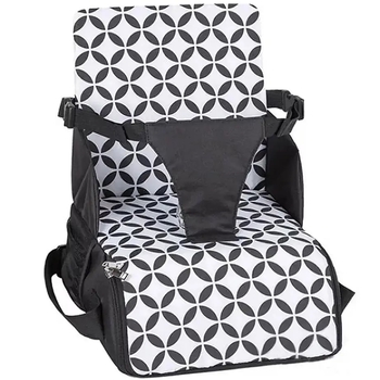 Портативний стільчик для годування FreeON Fold&Go Black\white, чорний з білим (48709) - Pampik