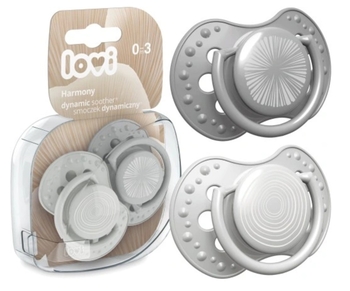 Пустышка силиконовая Lovi Harmony Boy, динамическая, 0-3 мес, 2 шт., серый (22/905boy) - Pampik