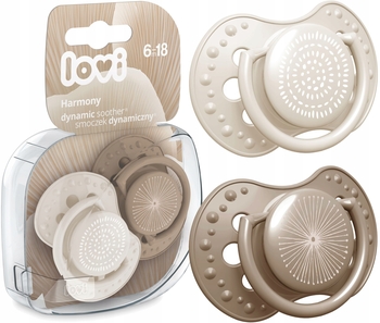 Пустушка силіконова Lovi Harmony Girl, динамічна, 6-18 міс, 2 шт., бежевий (22/907girl) - Pampik