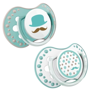 Пустушка силіконова Lovi Retro baby, симетрична, 3-6 міс., 2 шт., блакитний (22/804boy) - Pampik