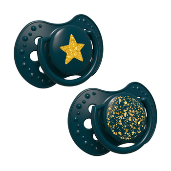 Пустушка силіконова Lovi Stardust, динамічна, 0-3 місяці, 2 шт., зелений (22/892_green) - Pampik