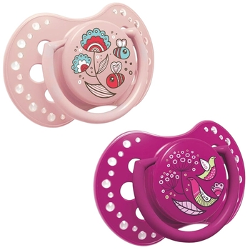 Пустушка силіконова Lovi Folky, симетрична, 3-6 міс., 2 шт. (22/842girl) - Pampik