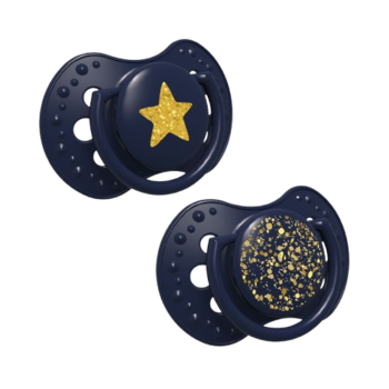 Пустышка силиконовая Lovi Stardust, динамическая, 6-18 месяцев, 2 шт., синий (22/894_blue) - Pampik