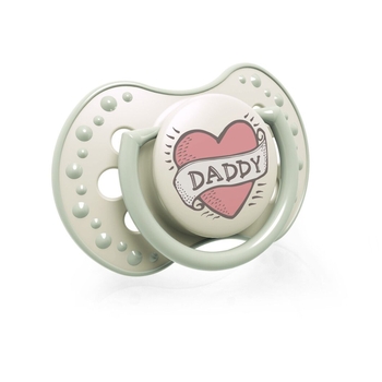 Пустушка силіконова Lovi I love, симетрична, 0-3 міс., 2 шт., бежевий з сірим (22/866) - Pampik - 3