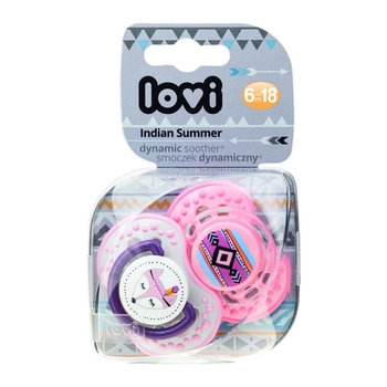 Пустушка силіконова Lovi Indian Summer, симетрична, 6-18 міс., 2 шт. (22/857girl) - Pampik - 7