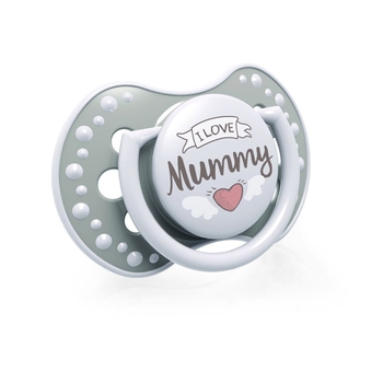 Пустушка силіконова Lovi I love, симетрична, 0-3 міс., 2 шт., бежевий з сірим (22/866) - Pampik - 4