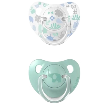Пустышка силиконовая Suavinex Memories Истории малышей, 6-18 мес., 2 шт., бирюзовый (307154) - Pampik