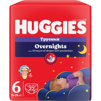 Підгузки-трусики Huggies Overnight 6 (15-25 кг), 88 шт. (4 уп. по 22 шт.) - Pampik - 2