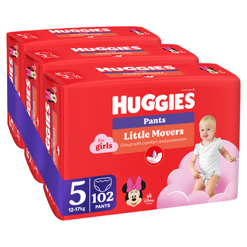 Набір підгузків-трусиків для дівчаток Huggies Little Movers Pants 5 (12-17 кг), 102 шт. - Pampik - 3