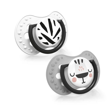 Пустушка силіконова симетрична Lovi Salt&Pepper, 18+ міс., 2 шт., сірий (22/880) - Pampik - 2