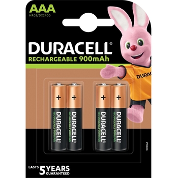 Акумулятори Duracell Rechargeable AAA 900 mAh HR03/DX2400, 4 шт. (5005015) - Pampik - 2