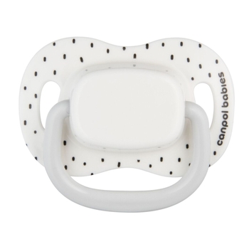Силиконовая симметричная пустышка Canpol babies BabiesBoo, 0-6 мес., 2 шт., белый (34/927_whi) - Pampik - 2