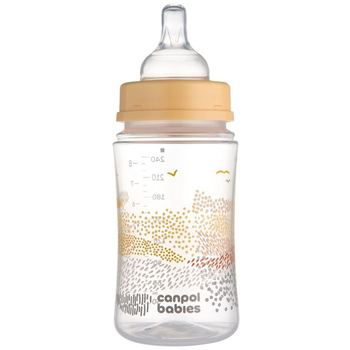 Пляшечка Canpol babies Easystart Mountains антиколікова з широким отвором, 240 мл, бежевий (35/243_bei) - Pampik - 2