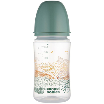 Пляшечка Canpol babies Easystart Mountains антиколікова з широким отвором, 240 мл, зелений (35/243_gre) - Pampik