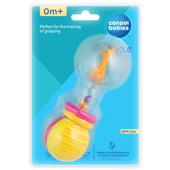 Погремушка Canpol babies Прозрачный шар Жираф (2/457_yel) - Pampik - 2