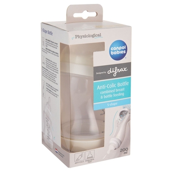 Пляшечка для годування Canpol Babies S-Shape з широким отвором, антиколікова, 200 мл (24/201) - Pampik - 3