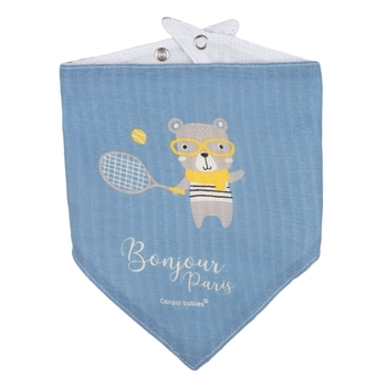 Слинявчик мусліновий Canpol babies Bonjour Paris, 2 шт., блакитний (26/900_blu) - Pampik - 3
