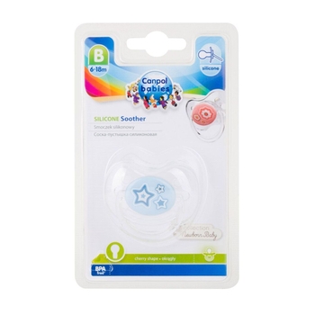 Силіконова кругла пустушка Canpol babies Newborn baby, 6-18 міс., блакитний (22/563_blu) - Pampik - 5