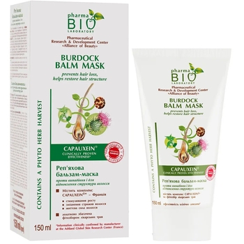 Бальзам-маска Pharma Bio Laboratory Ріп'яна проти випадіння та для відновлення структури волосся, 150 мл - Pampik