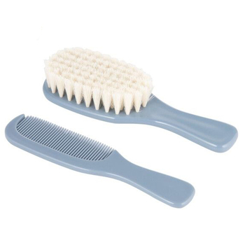 Щітка та гребінець для волосся Canpol babies Gold з натуральною щетиною, блакитний (7/406_blu2) - Pampik