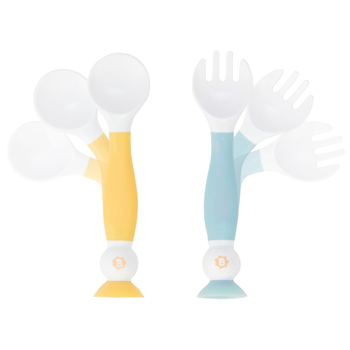 Гнучкі ложка та виделка для навчання Badabulle (B005416) - Pampik