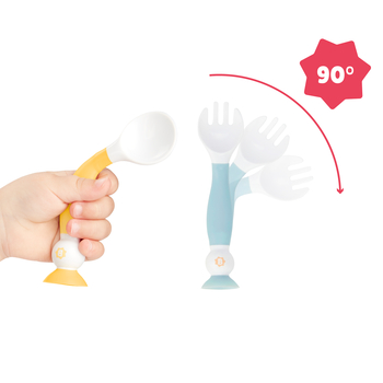 Гнучкі ложка та виделка для навчання Badabulle (B005416) - Pampik - 3